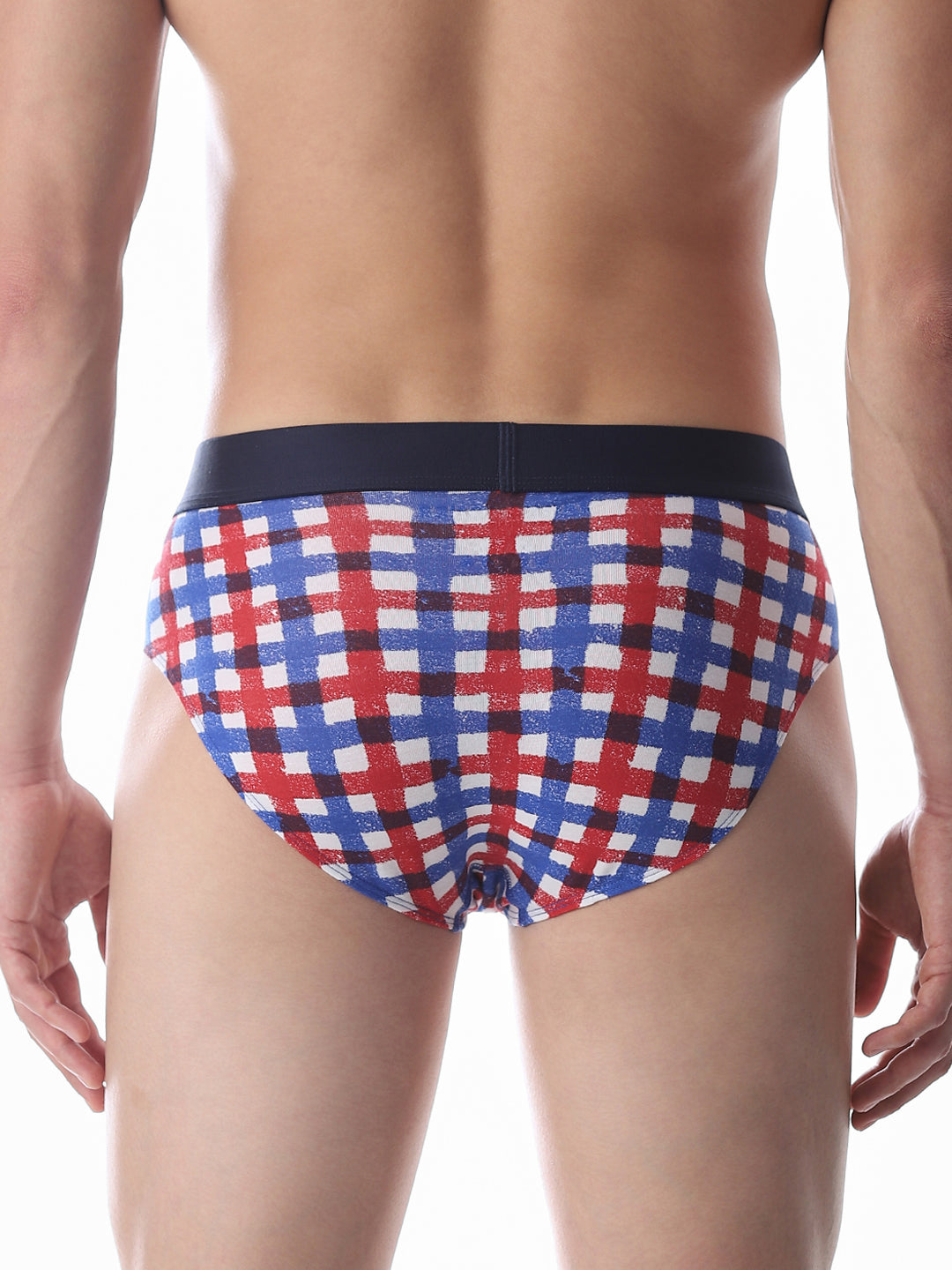Blue Check Print Briefs