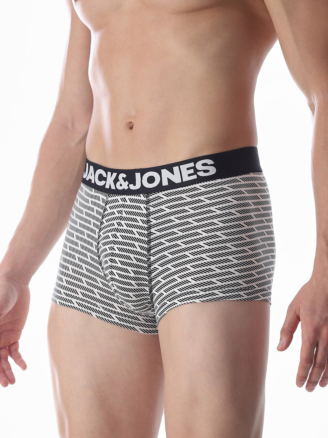 White & Black Printed Trunks