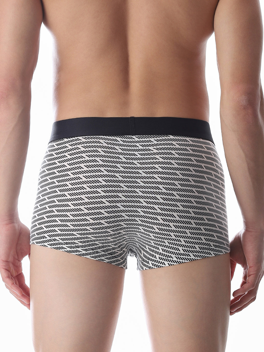 White & Black Printed Trunks