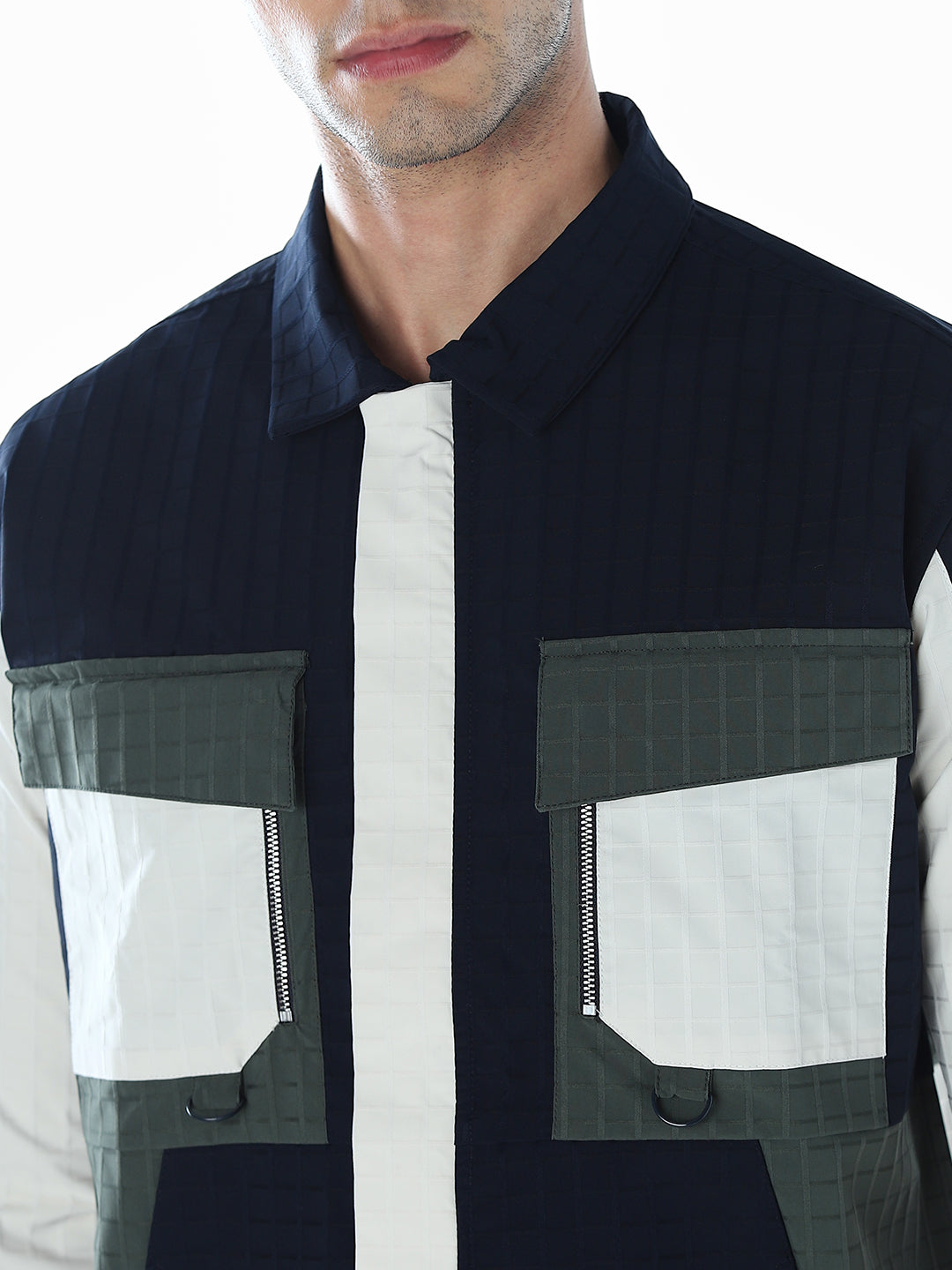 Colourblocked Zipped Jacket