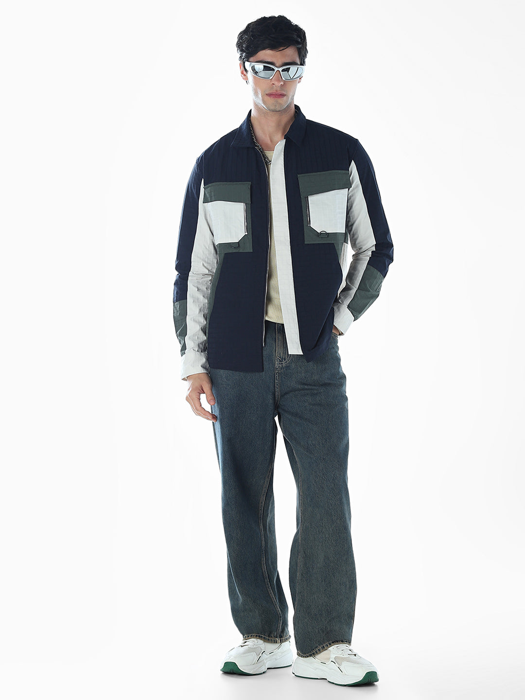 Colourblocked Zipped Jacket