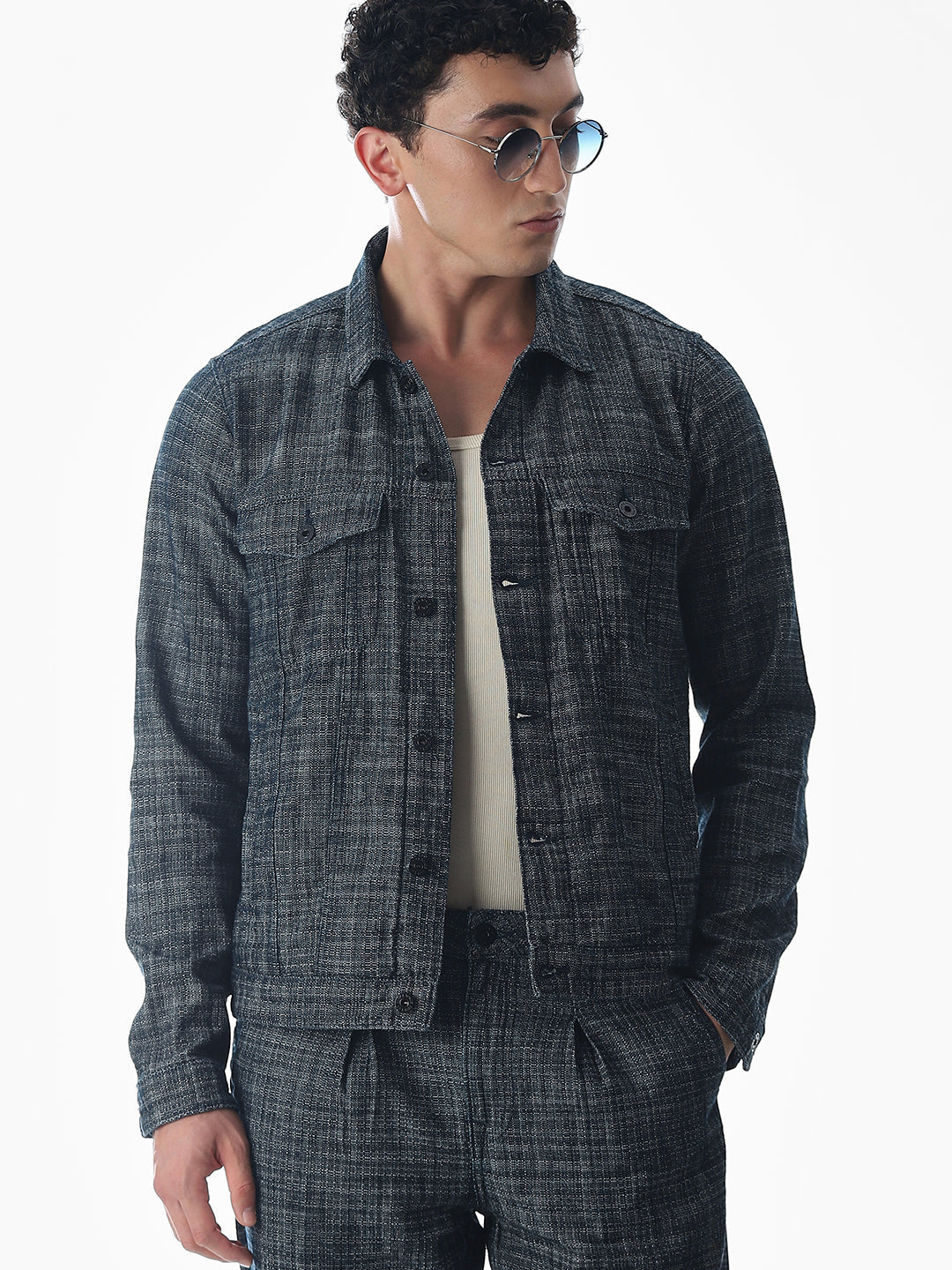 Dark Blue Cotton Jacket