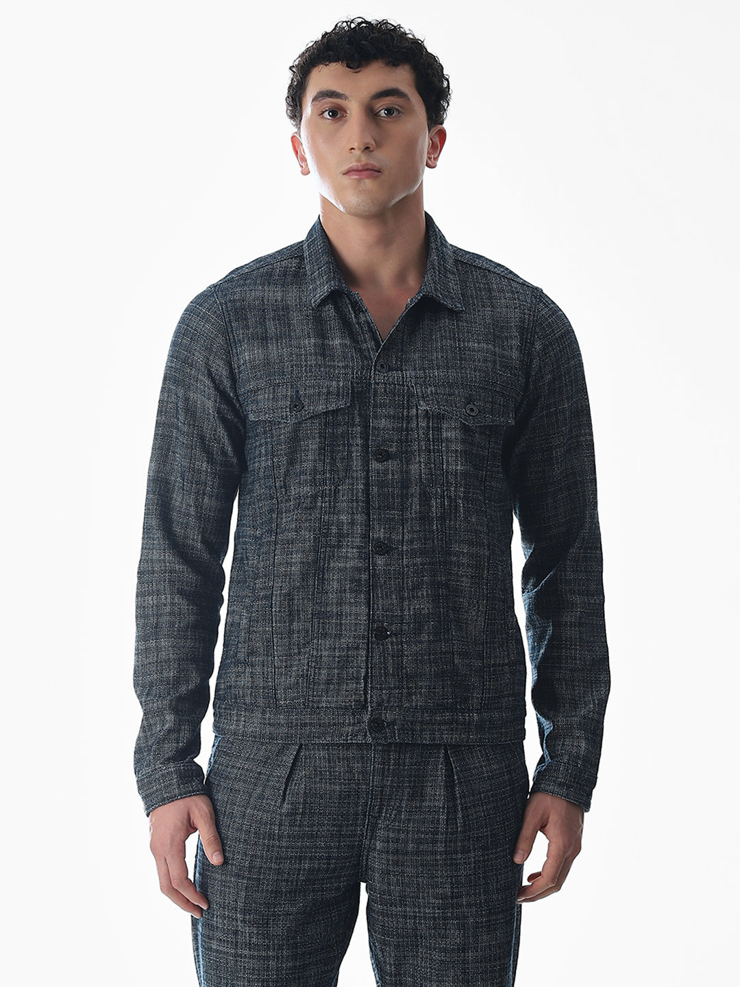 Dark Blue Cotton Jacket