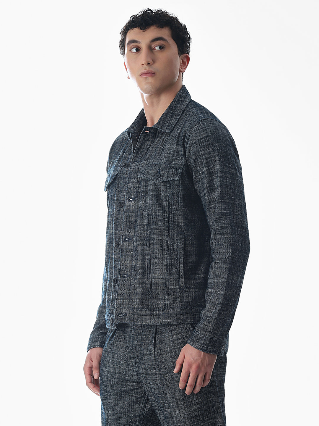 Dark Blue Cotton Jacket