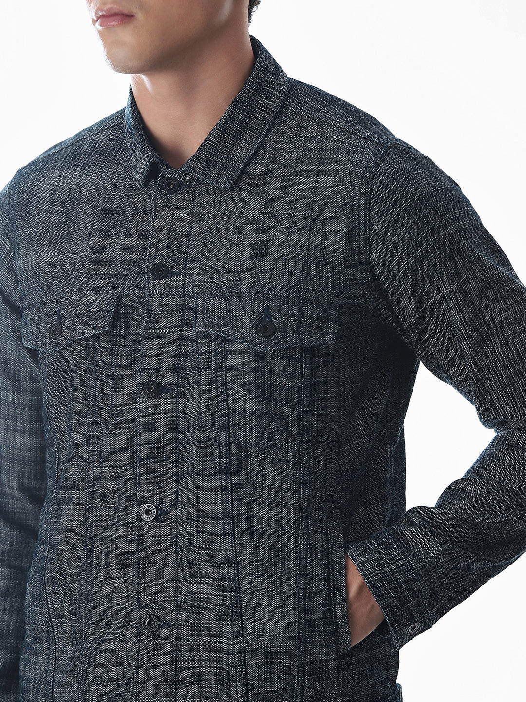 Dark Blue Cotton Jacket