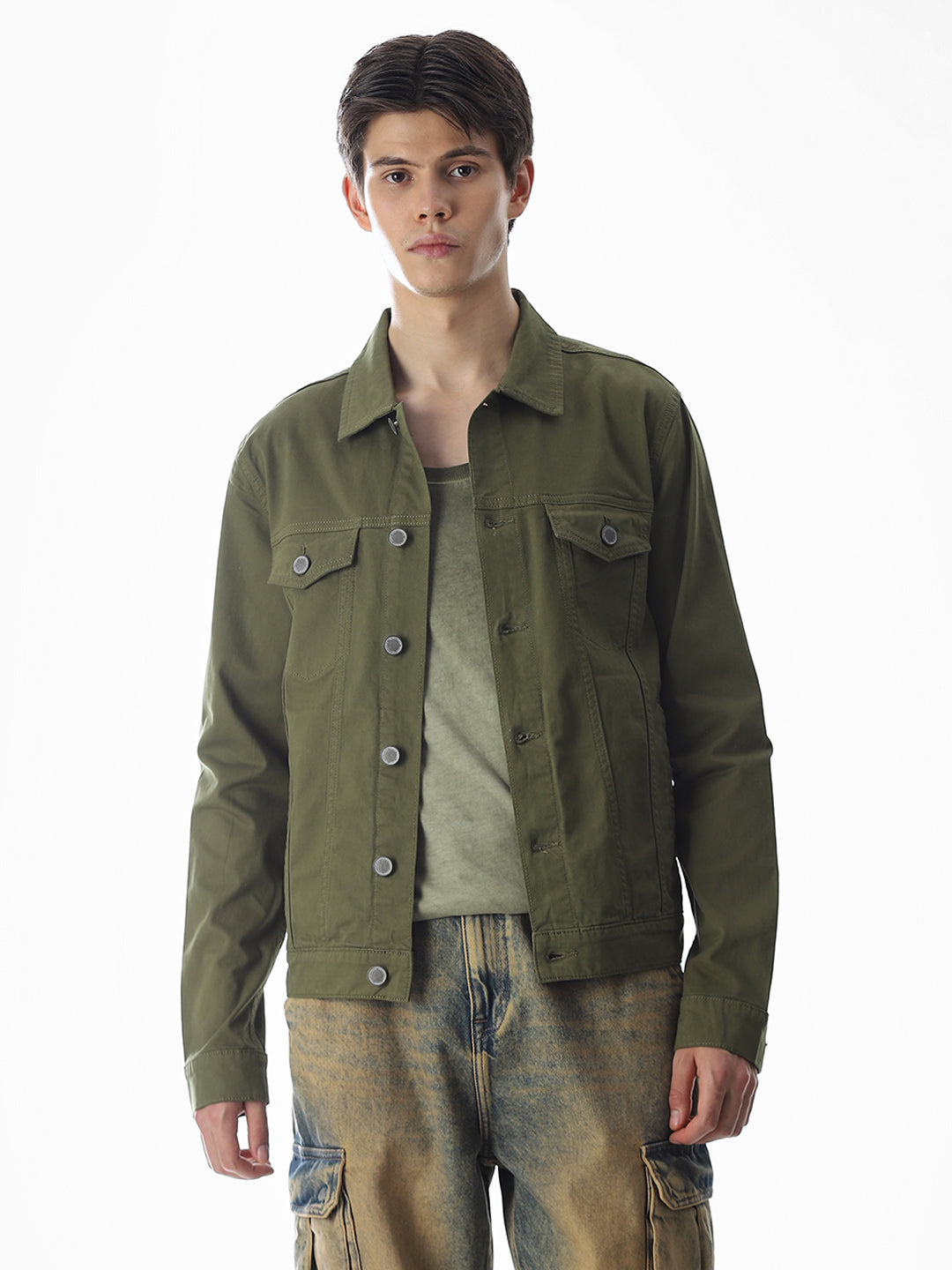 Olive Green Cotton Jacket