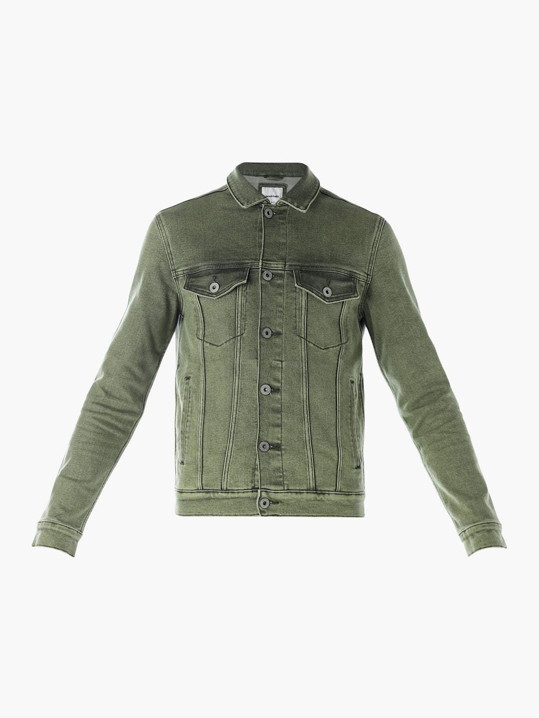 Olive Green Regular Fit Denim Jacket