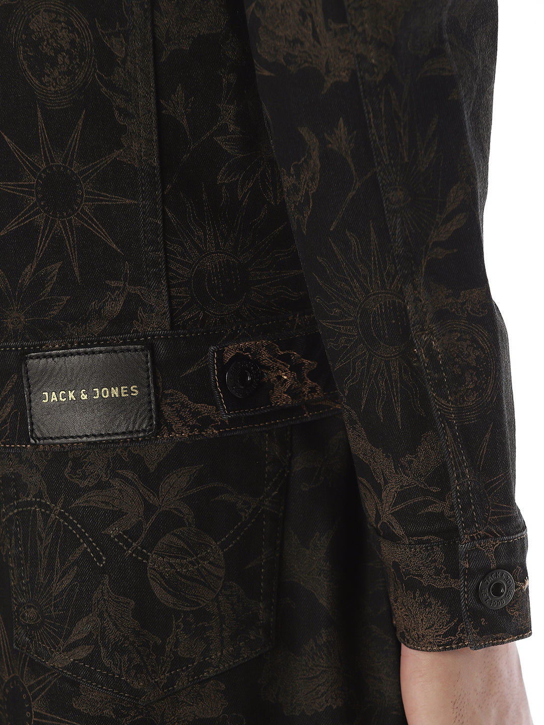 Printed Denim Jacket - Black