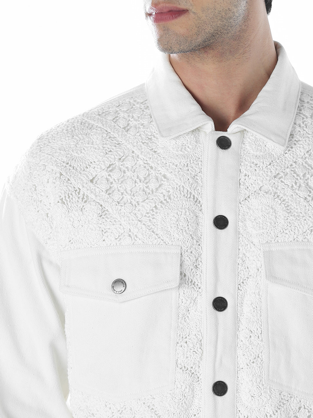 White Regular Fit Jacket