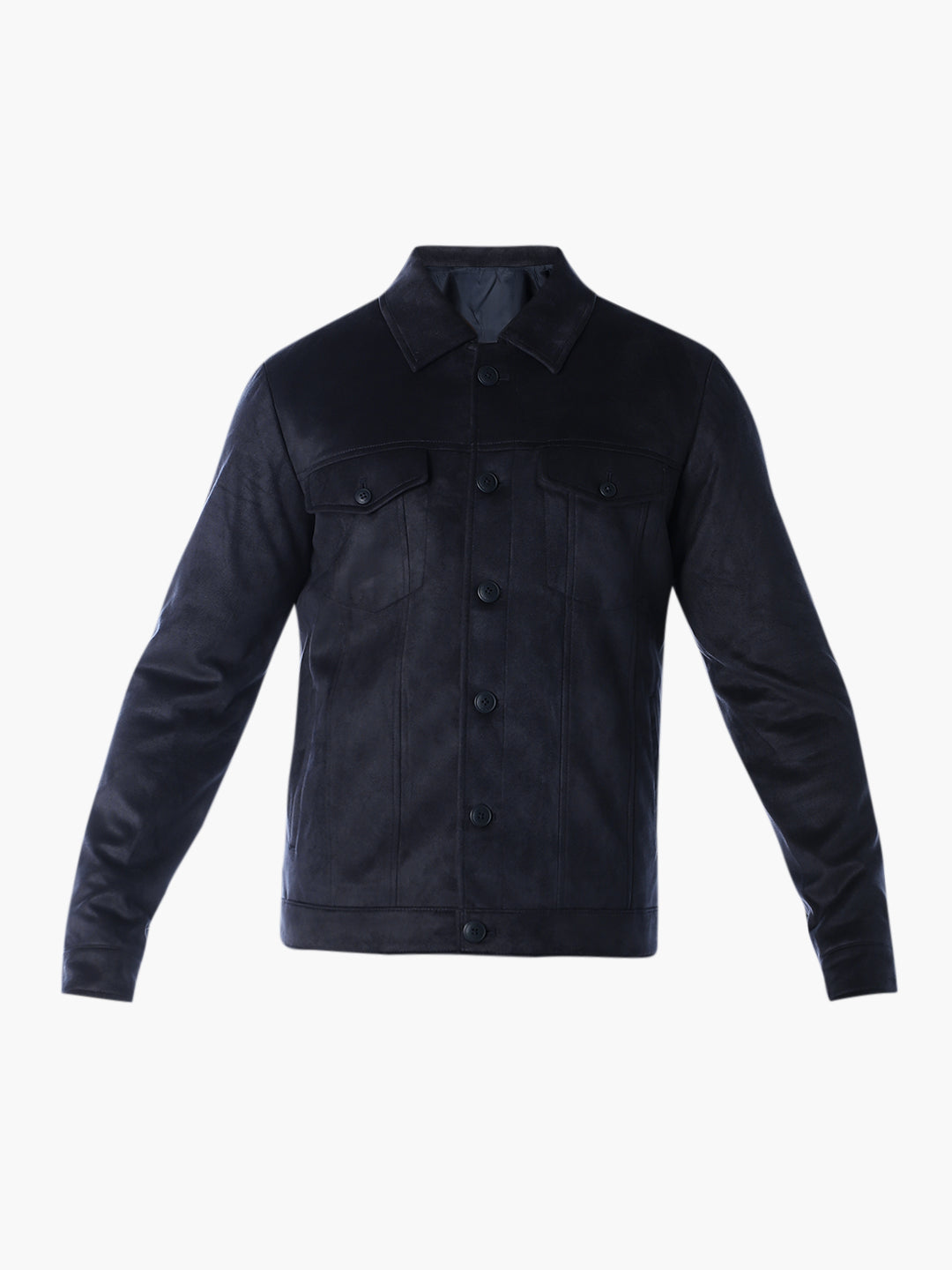 Navy Faux Suede Jacket