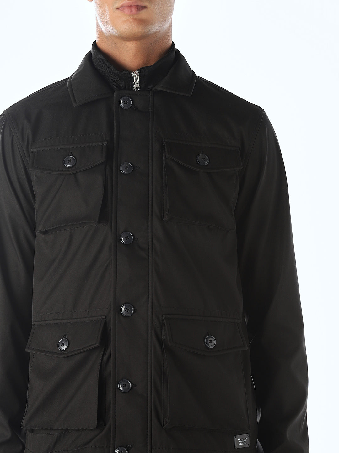 Multi-Pocket Buttoned Jacket