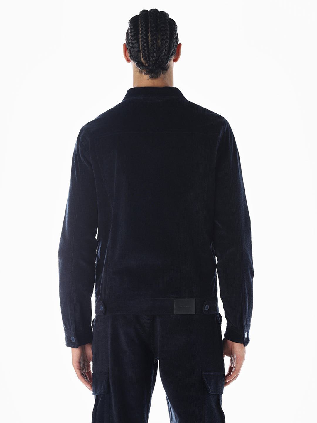 Navy Blue Corduroy Cargo Jacket