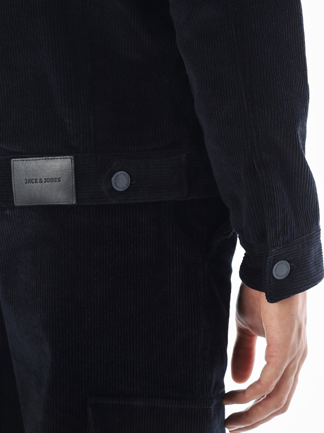 Navy Blue Corduroy Cargo Jacket