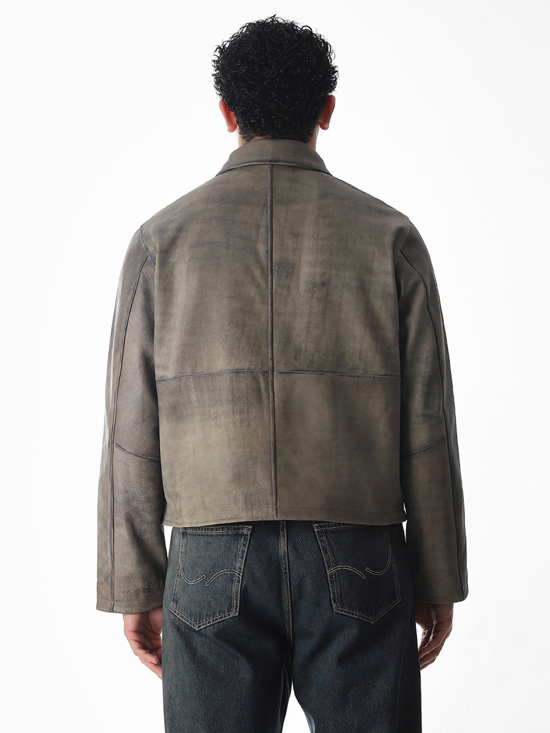 Grey Stanley Leather Jacket