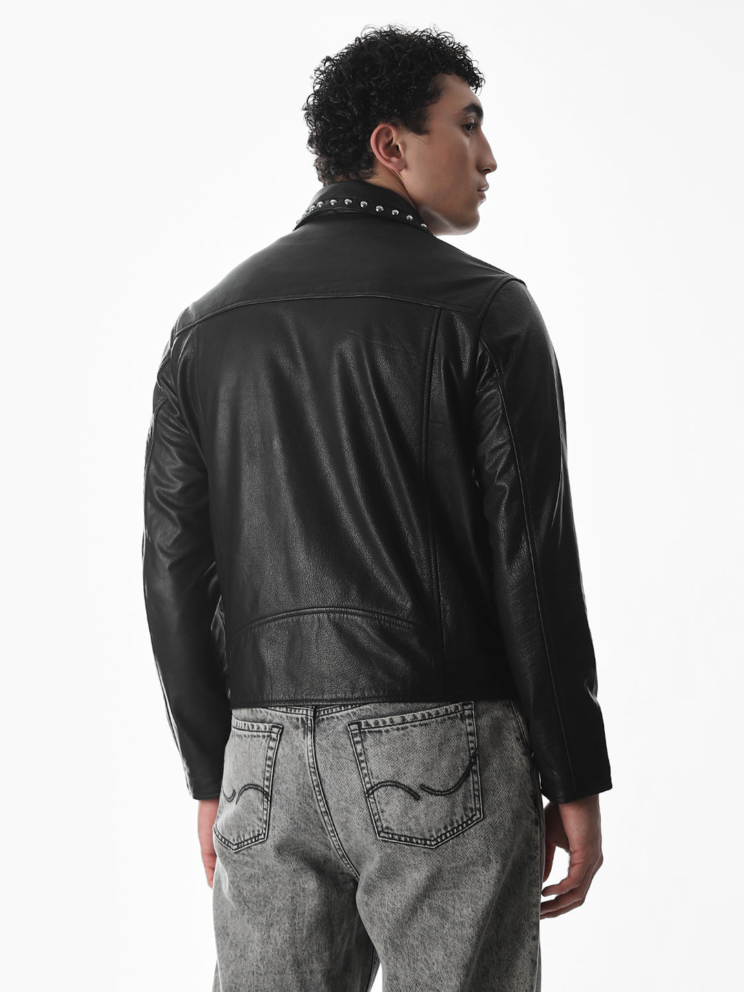 Classic Black Studded Leather Jacket