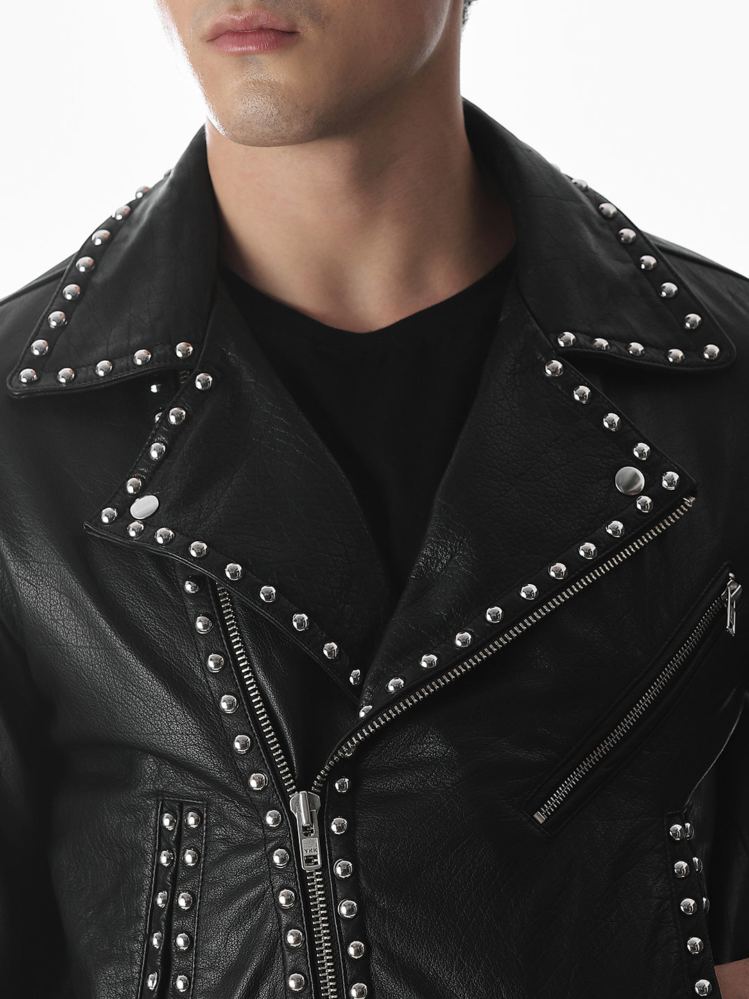 Classic Black Studded Leather Jacket