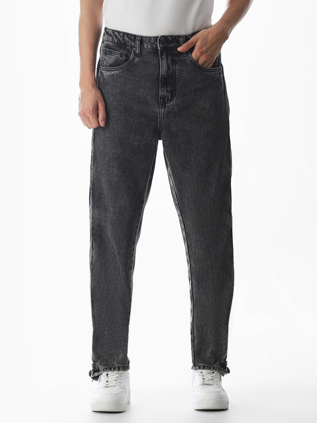 Black High Rise Dario Loose Fit Jeans