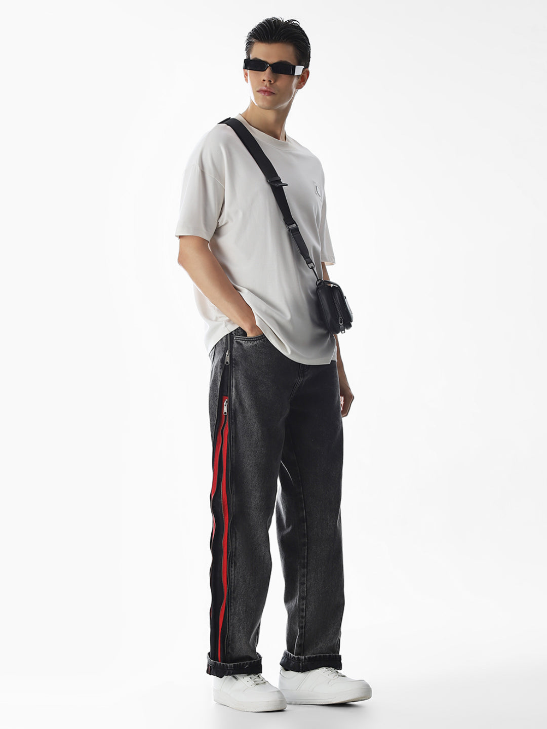 Black High Rise Dario Loose Fit Jeans