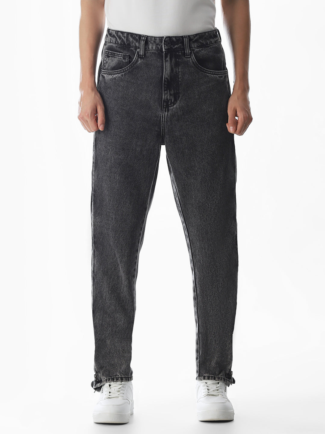 Black High Rise Dario Loose Fit Jeans