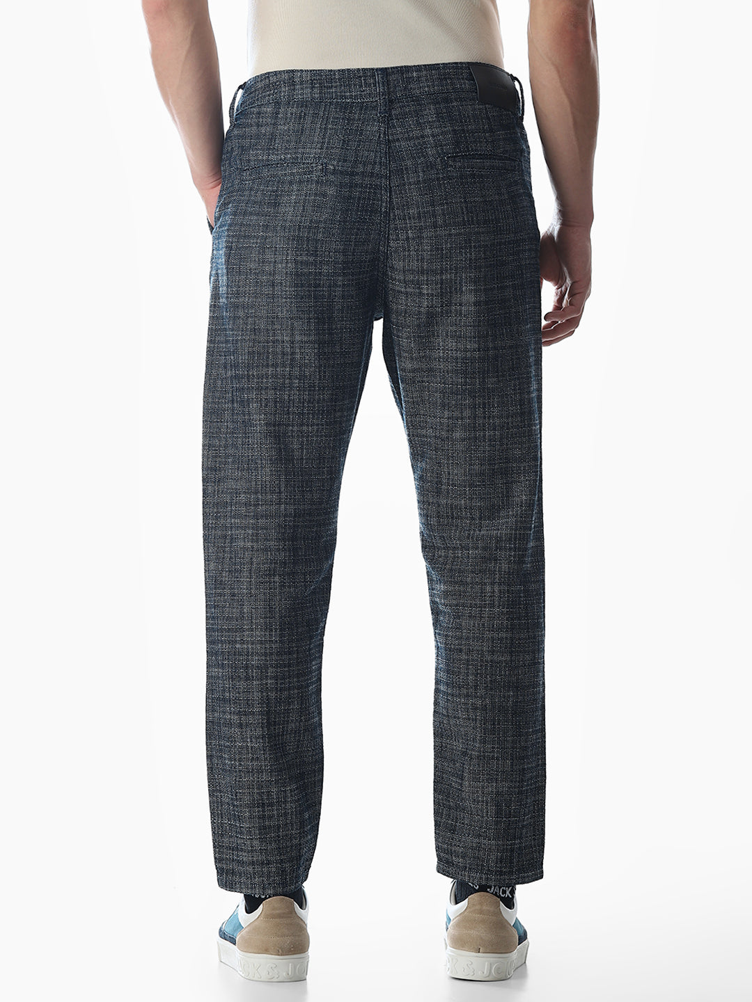 Dark Blue Cotton Cropped Jeans