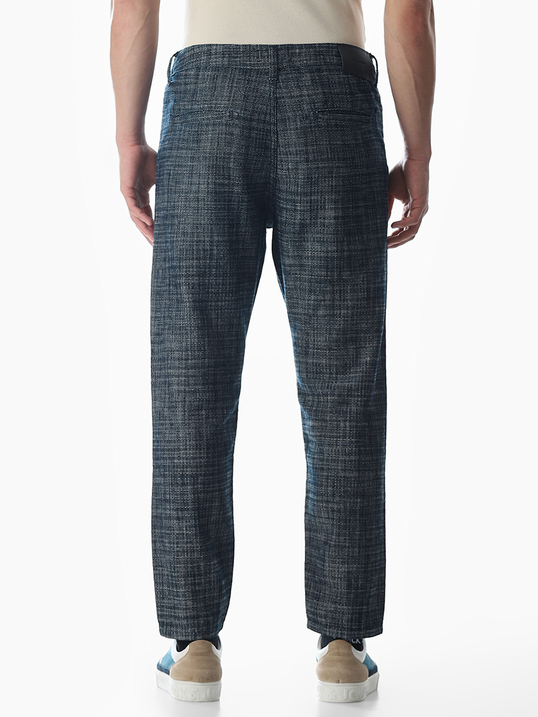 Dark Blue Cotton Cropped Jeans