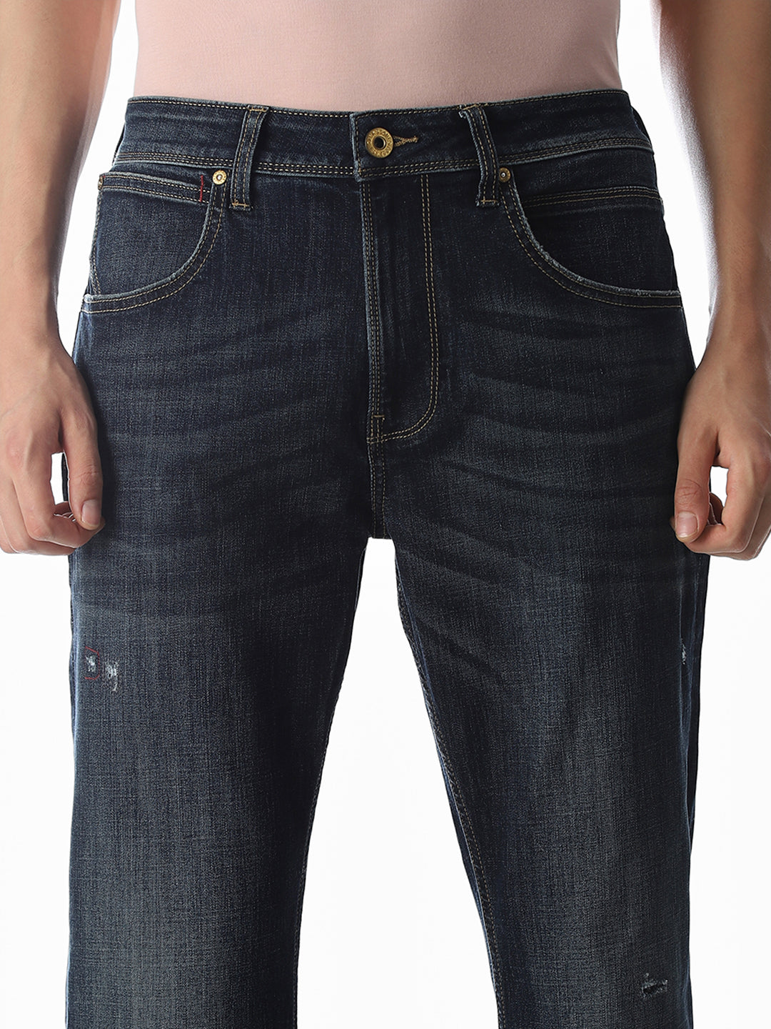 Mildly Distressed Cliff Bootcut Jeans