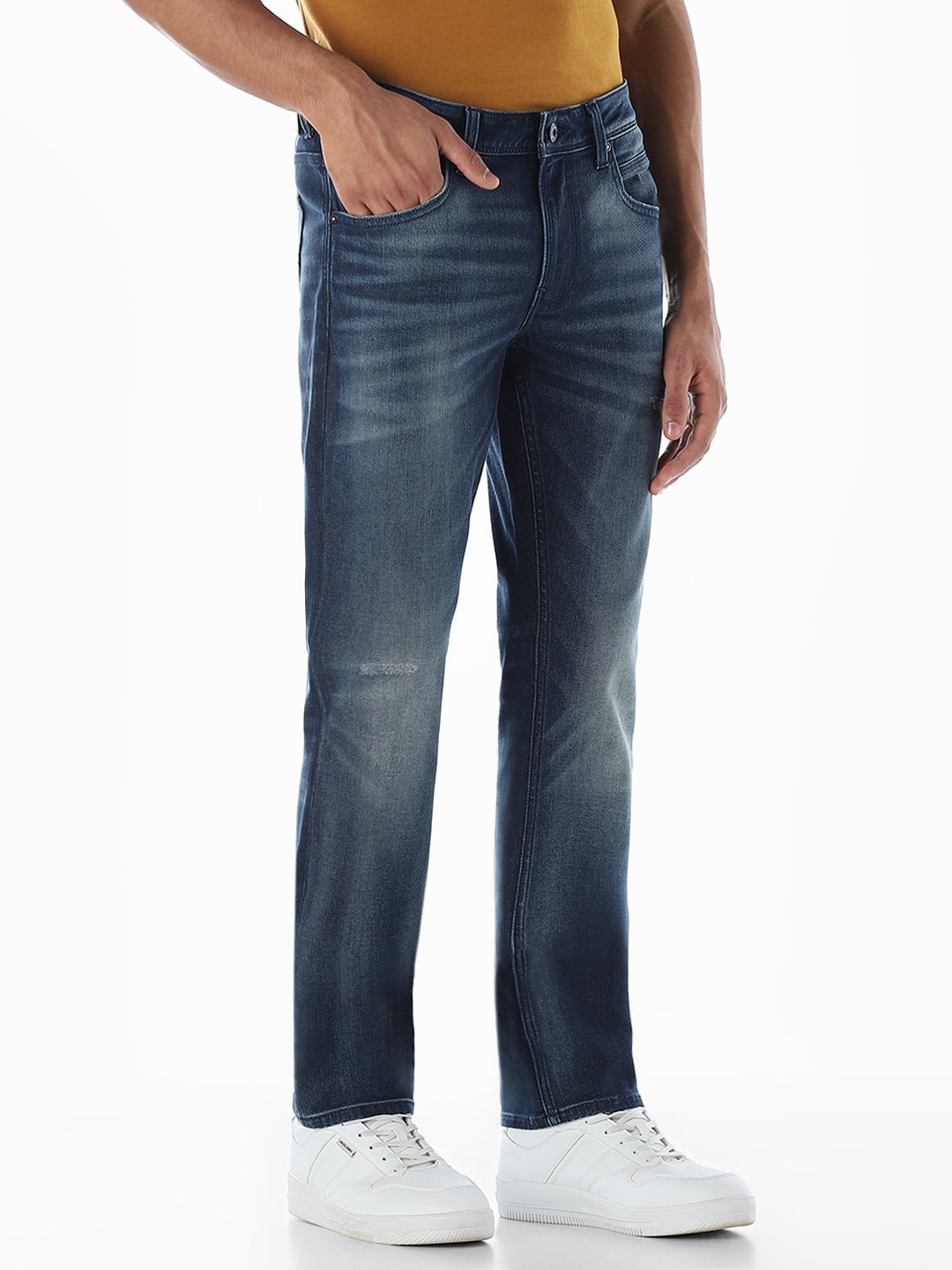 Clark Knitted Regular Fit Jeans - Blue