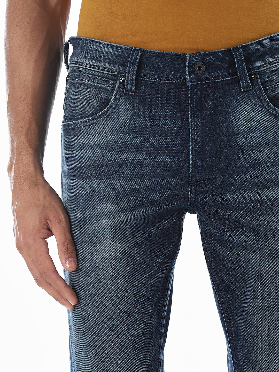 Clark Knitted Regular Fit Jeans - Blue