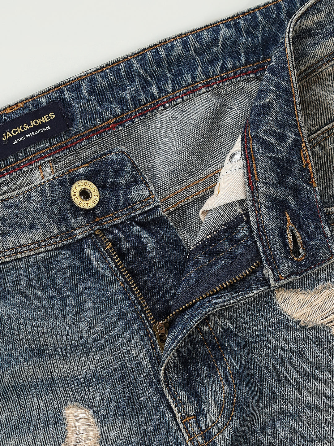 Heavily Distressed Clark Regular Fit Jeans