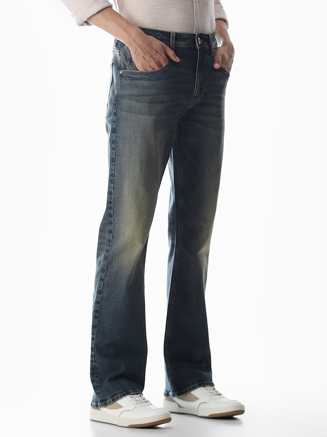 Washed High Rise Cliff Bootcut Jeans