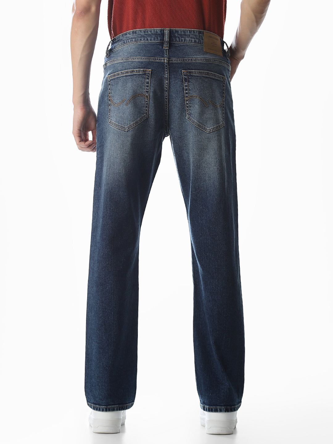 Blue Low Rise Clark Regular Fit Jeans