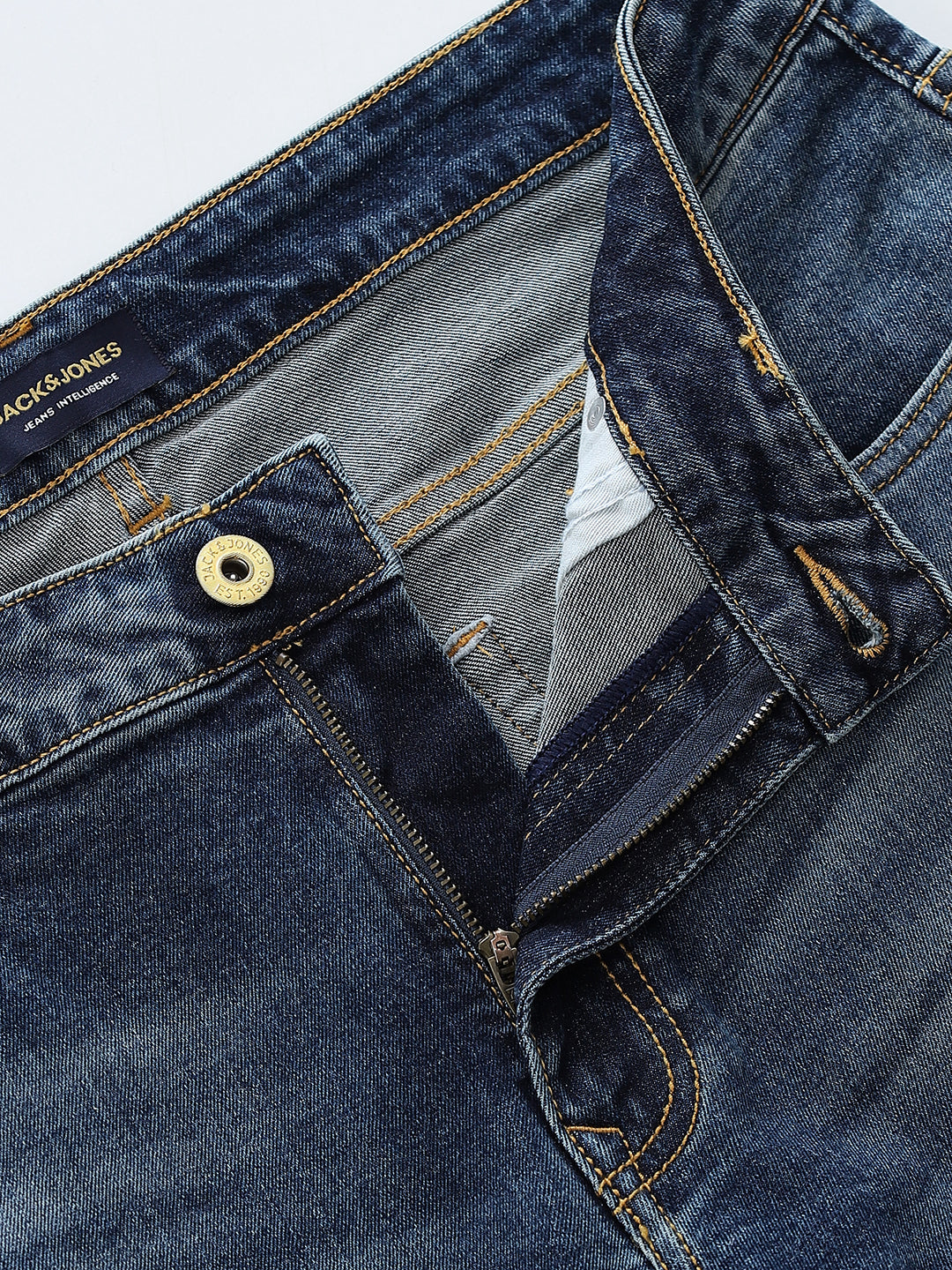 Blue Low Rise Clark Regular Fit Jeans