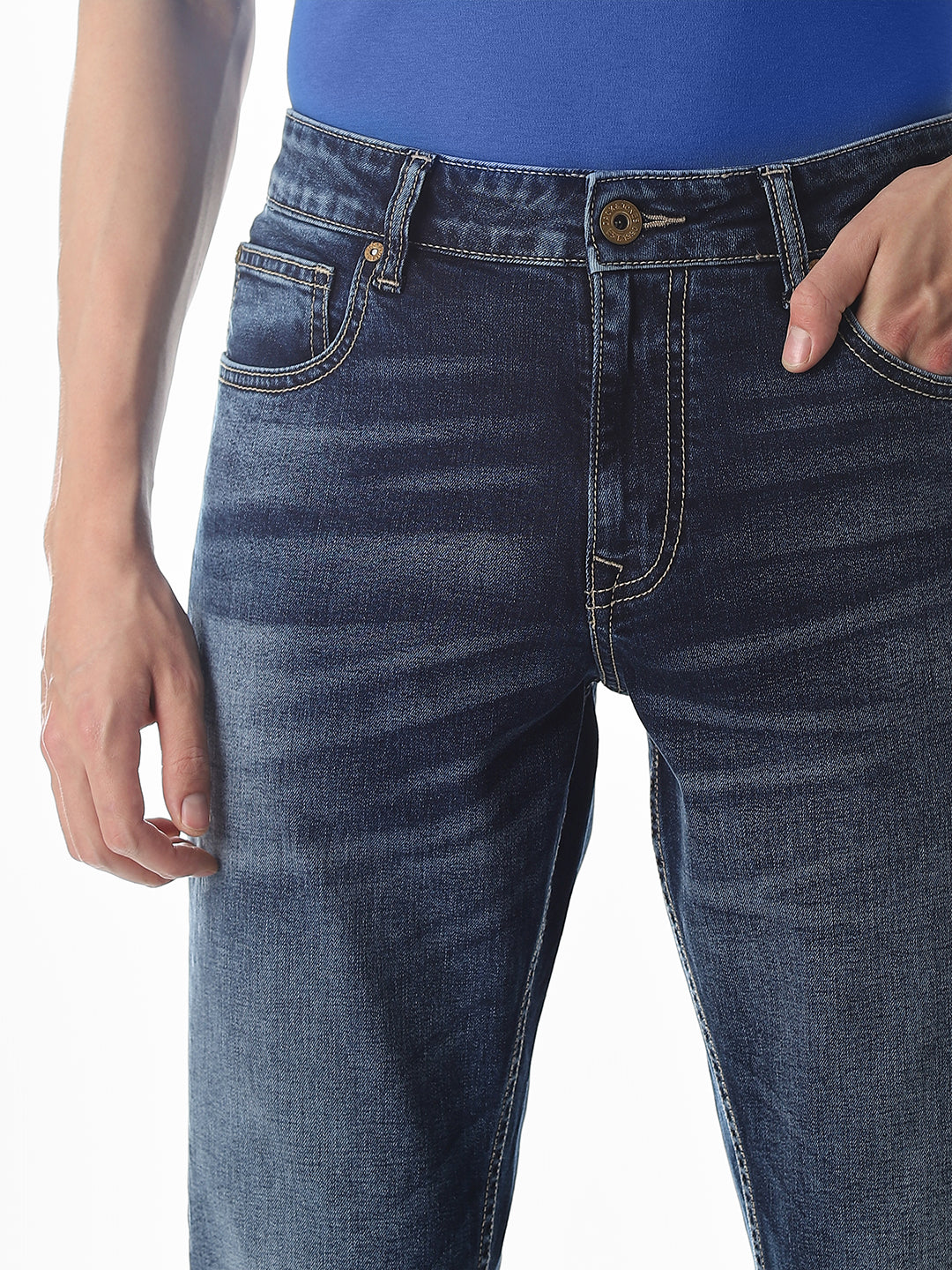 5 Pocket Slim Fit Washed Jeans