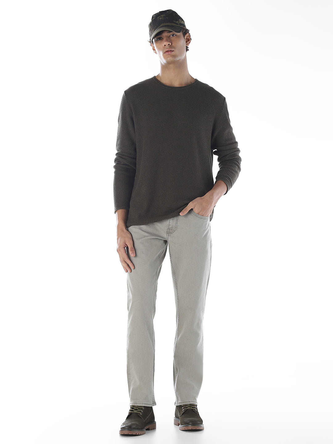 Light Grey Clark Regular Fit Jeans