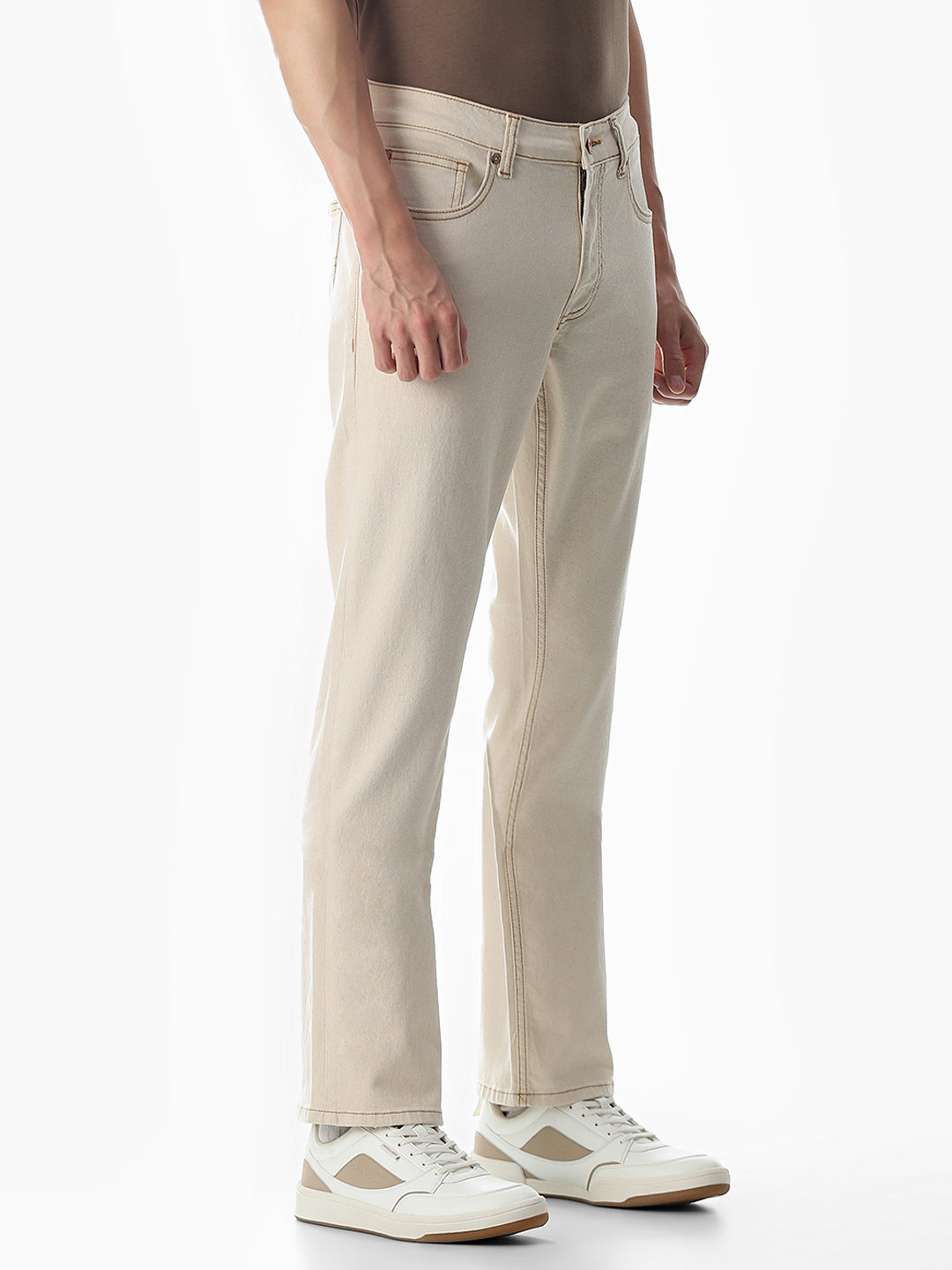 Beige Clark Regular Fit Jeans