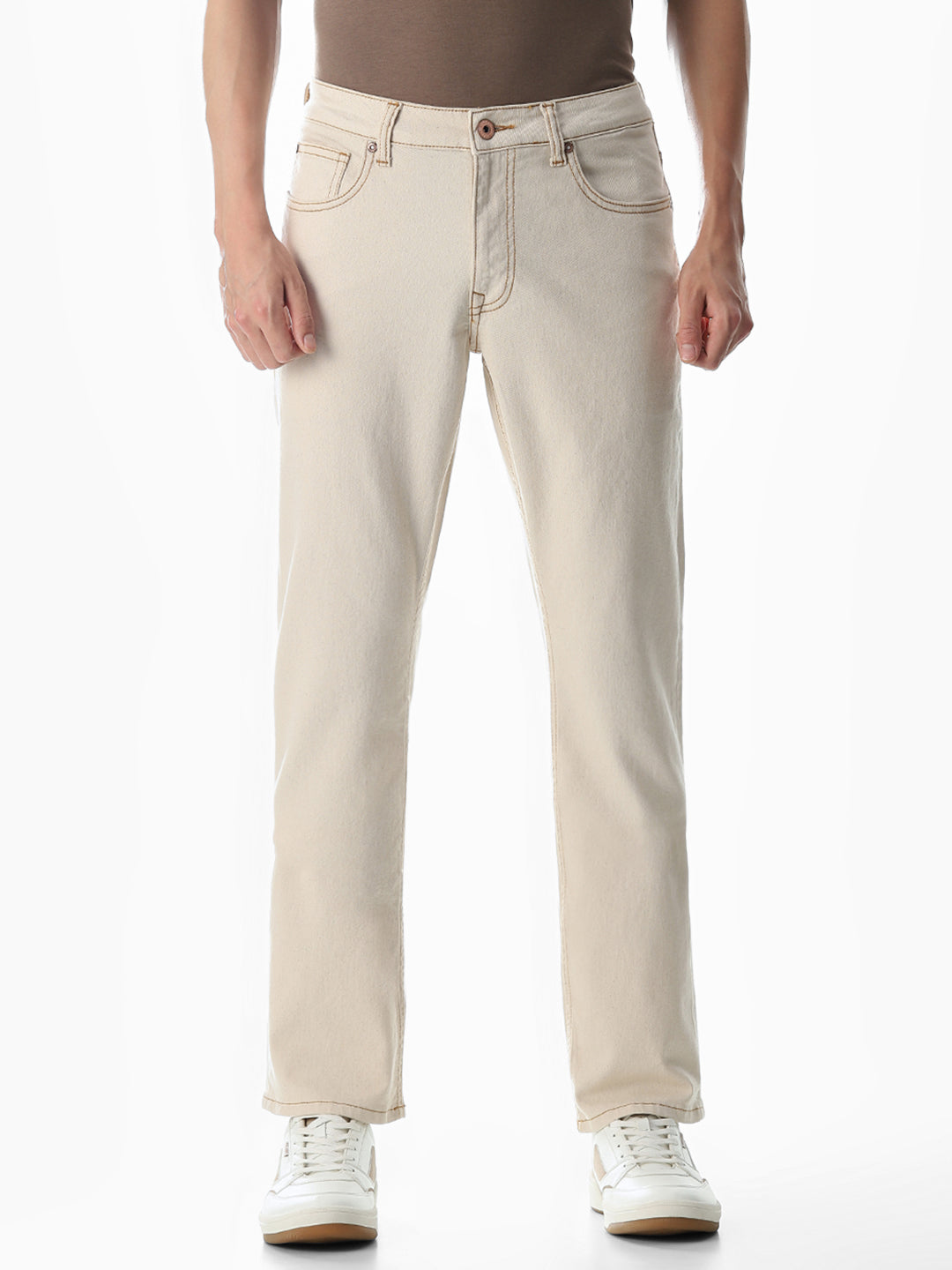 Beige Clark Regular Fit Jeans