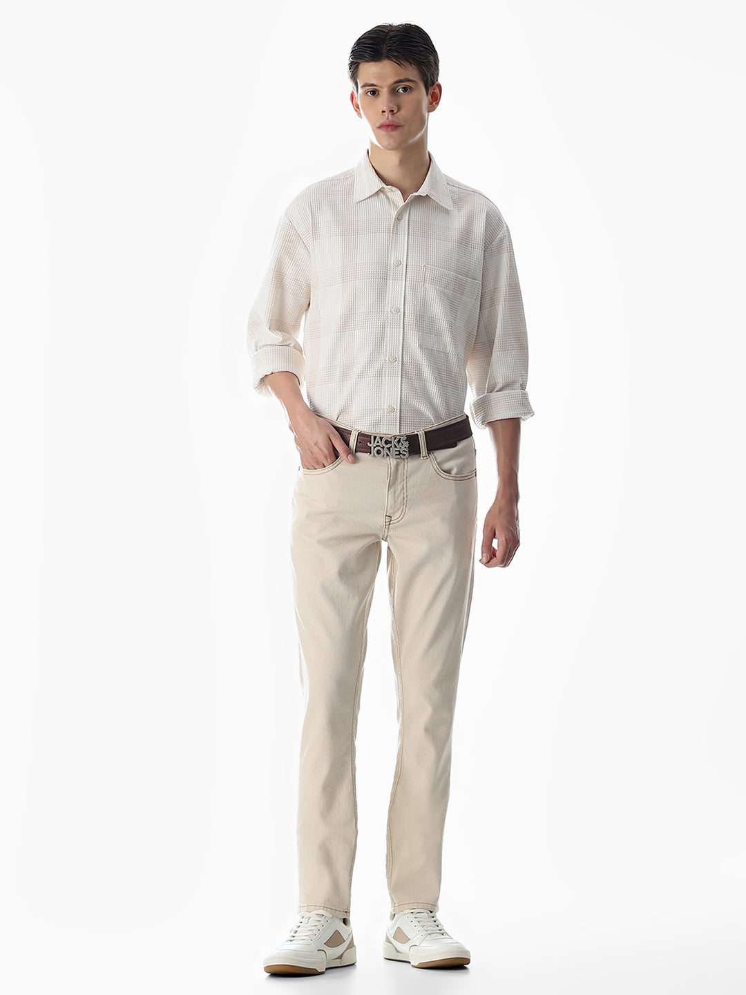 Beige Glenn Slim Fit Jeans