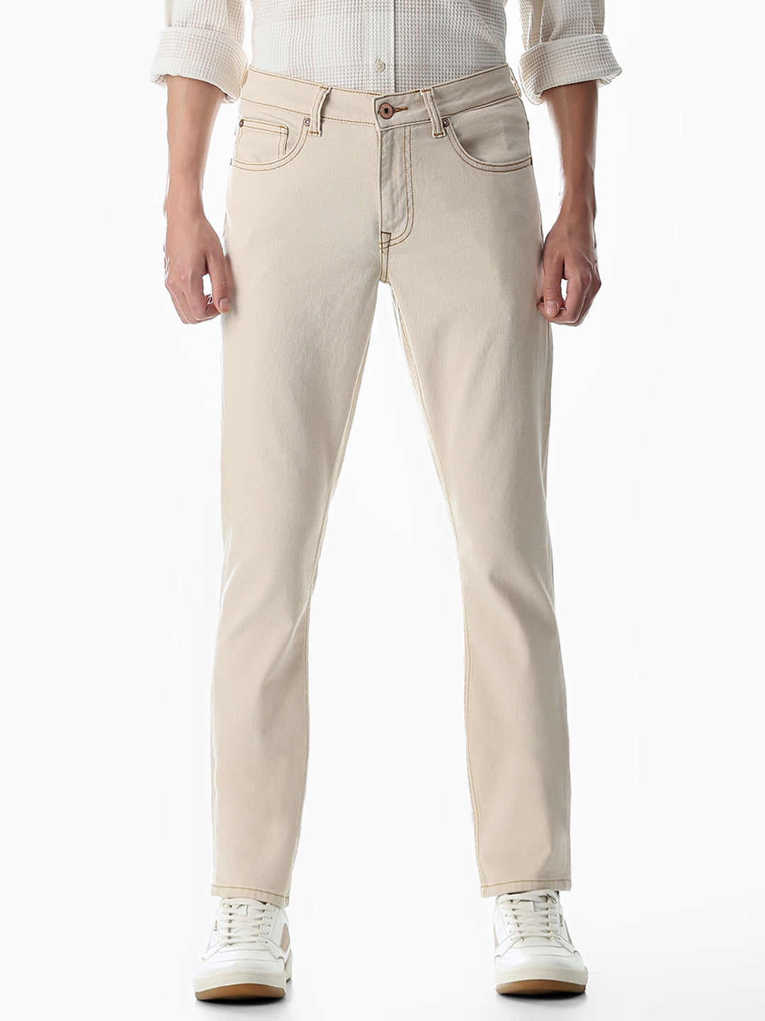 Beige Glenn Slim Fit Jeans