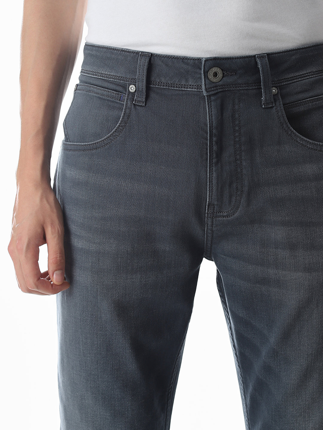 Grey High Rise Cliff Bootcut Jeans