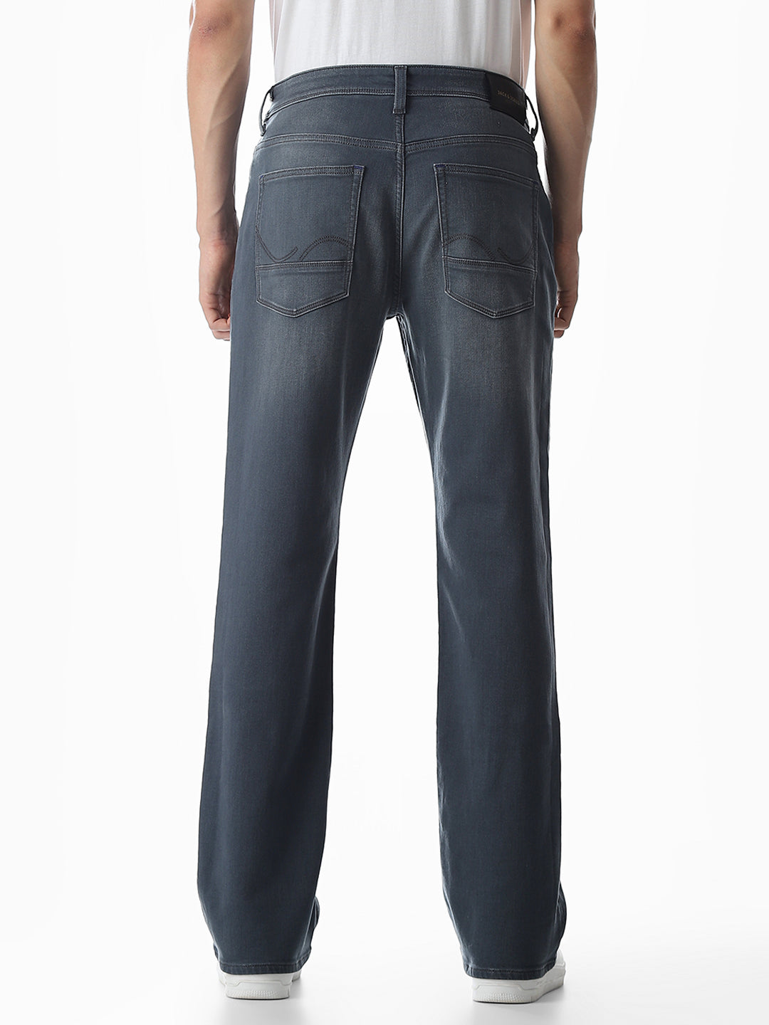 Grey High Rise Cliff Bootcut Jeans