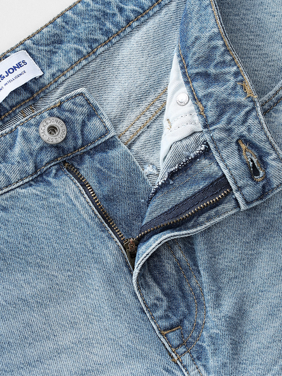 Light Blue Heavily Distressed Eddie Loose Fit Jeans