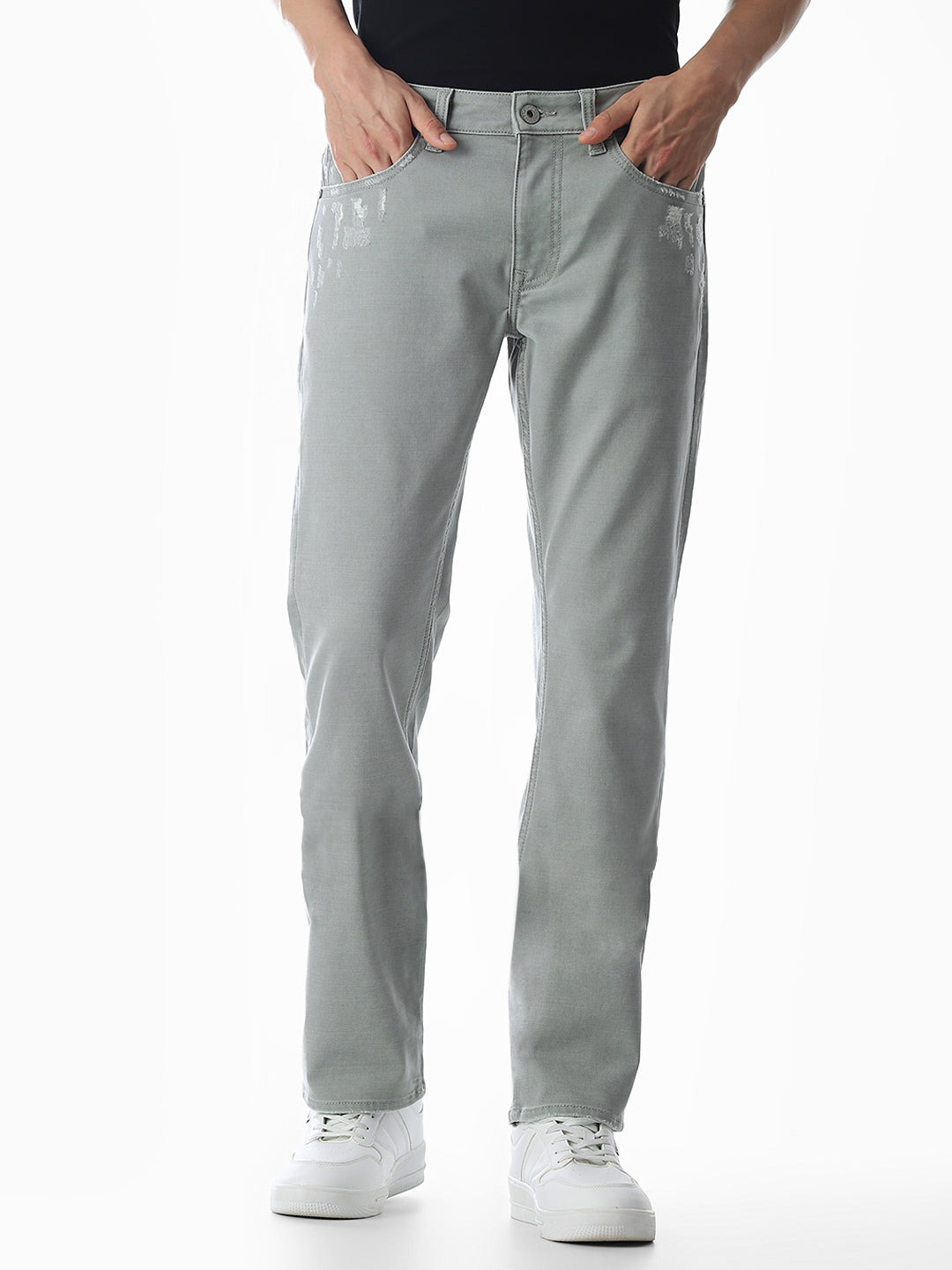 Green Distressed Clark Regular Fit Jeans