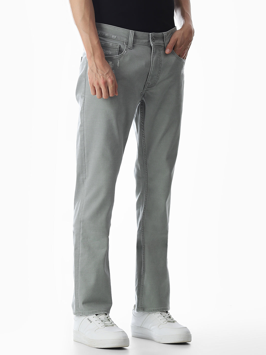 Green Distressed Clark Regular Fit Jeans