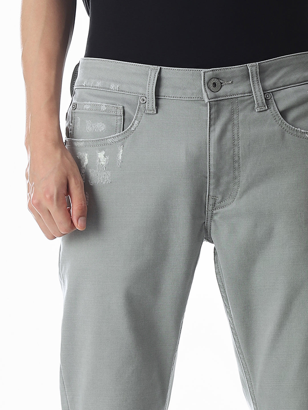 Green Distressed Clark Regular Fit Jeans