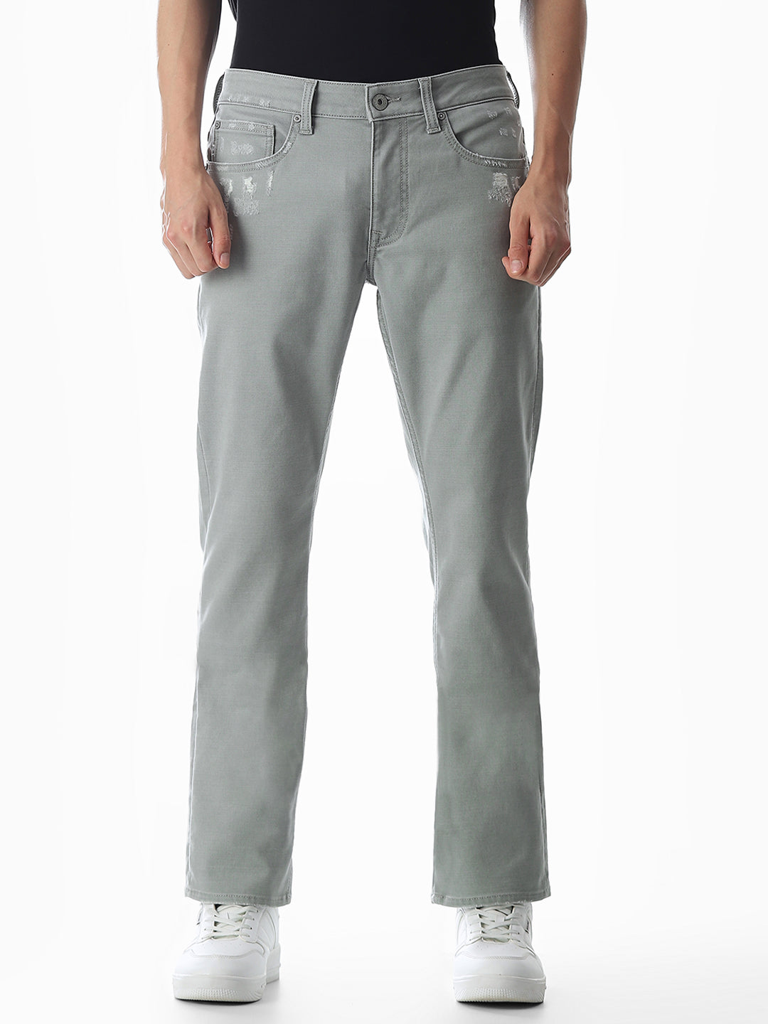 Green Distressed Clark Regular Fit Jeans