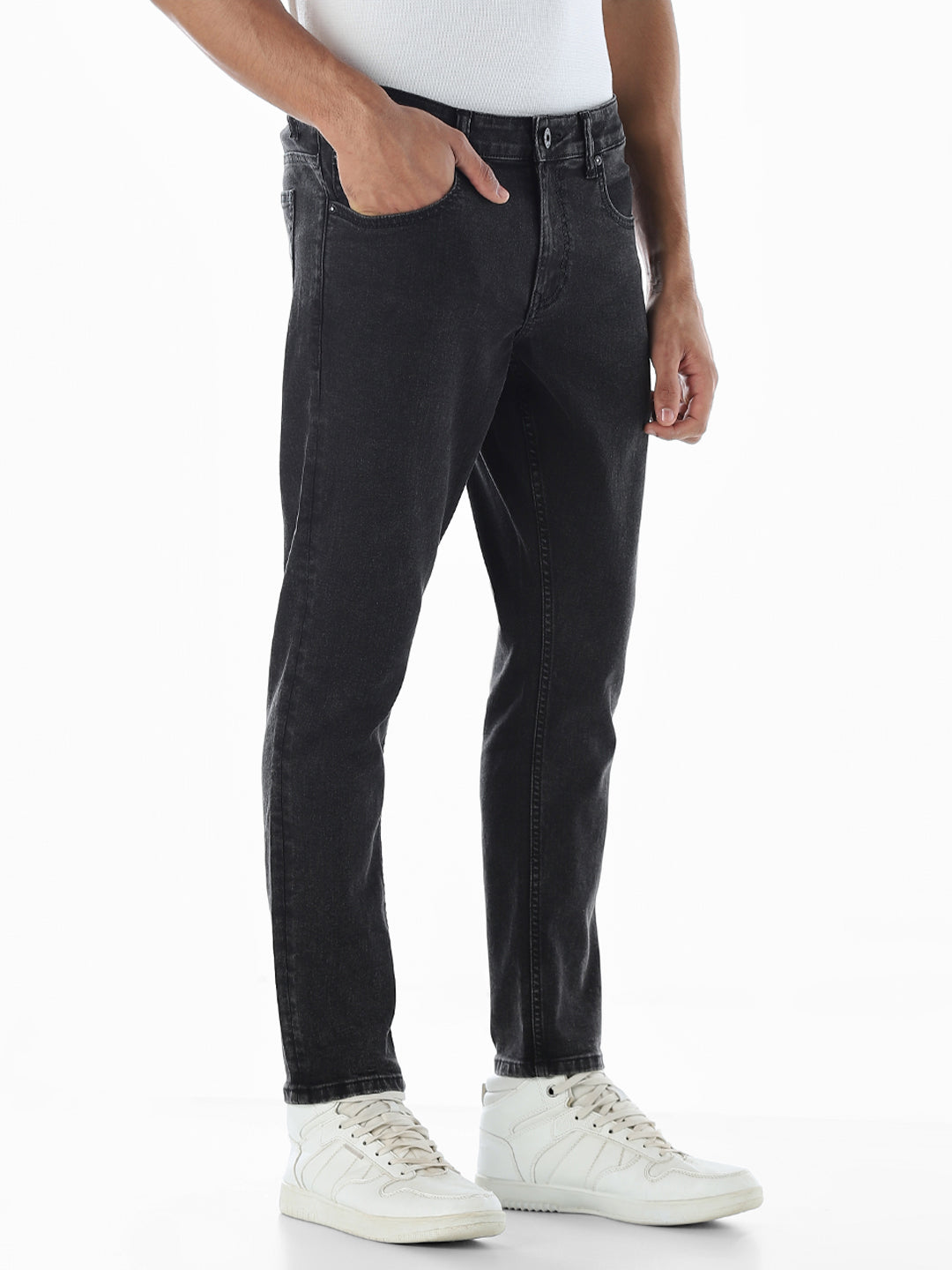 High Rise Cropped Brak Slim Fit Jeans