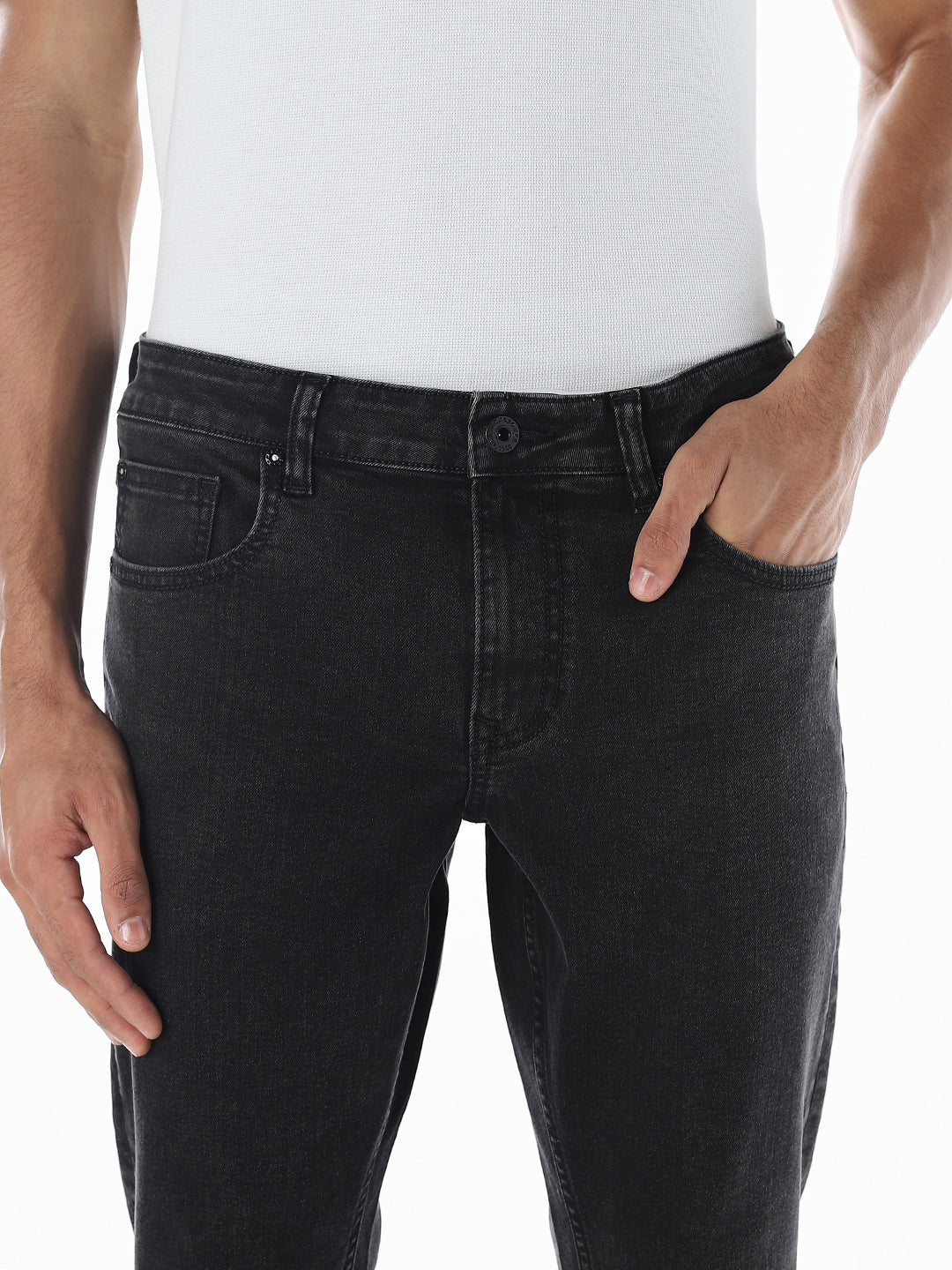 High Rise Cropped Brak Slim Fit Jeans