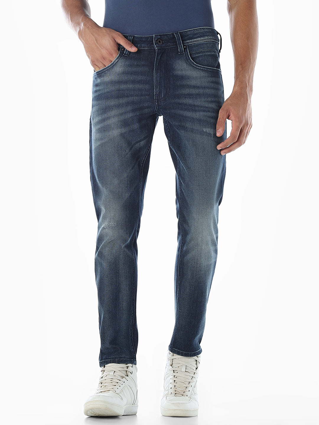 Brak Knitted Slim Fit Jeans Dark Blue - Main Image