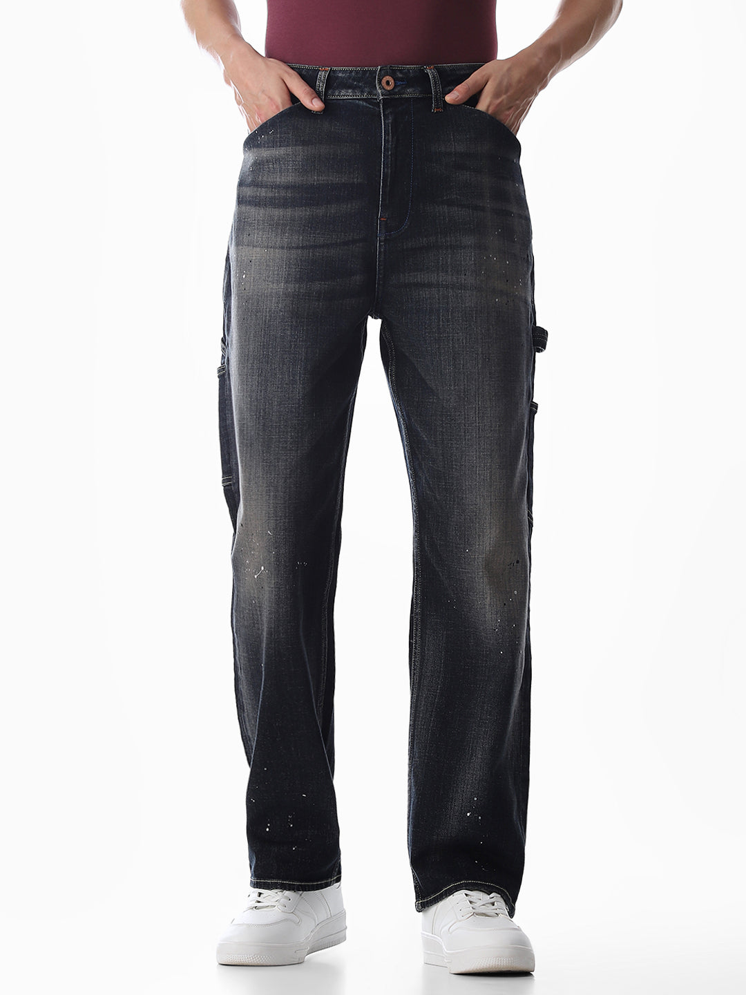 Dark Blue High Rise Dario Loose Fit Jeans