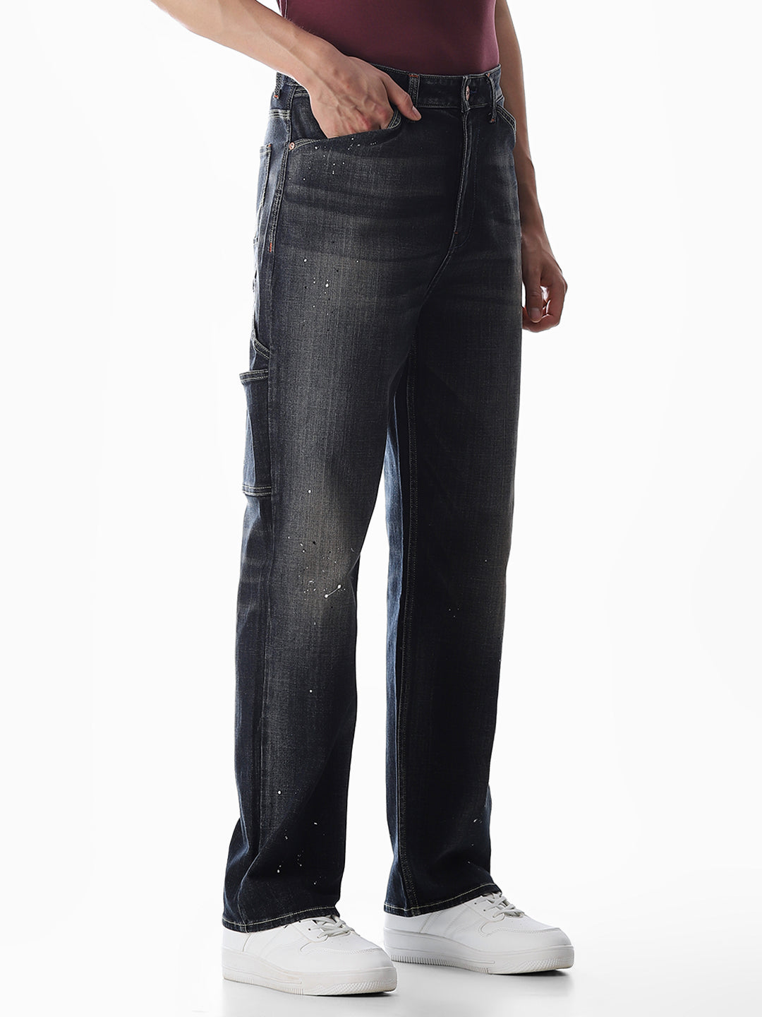 Dark Blue High Rise Dario Loose Fit Jeans